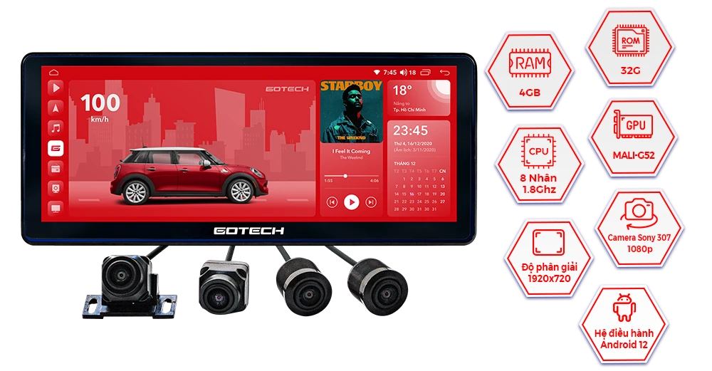 Màn hình ô tô thông minh GOTECH GT12.3i 360